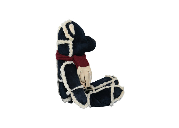 Big Dark Blue and White Teddy Bear With Red&White Scarf