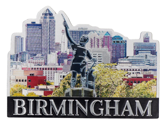 Birmingham Alabama City Sky Monument Foil Magnet 3.5"x 2.5"x 0.125"