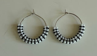Black and White Woven Hoops