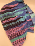 Blue. Aqua, Purple Striped Scarf