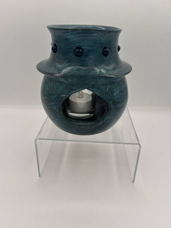 Blue Dyed Oak Votive Candle