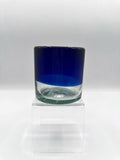 Blue Handblown Old Fashioned Glass