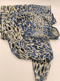 Blue, White & Black Animal Print Scarf