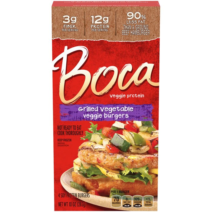 BOCA GRILLED VEGGIE BURGERS 10 OZ