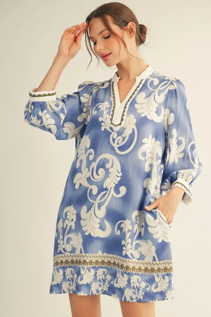 Boho Print Shift Dress Final Sale