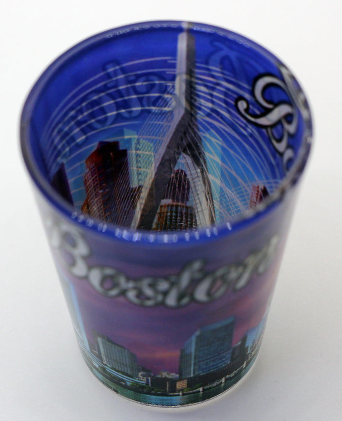 Boston Massachussetts Lavender Skyline Shot Glass