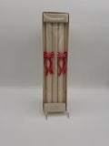 Boxed Set of White Candles with Red Box
