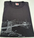 Brooklyn Bridge Art Embroidery Tee Navy Size S