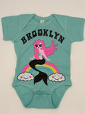 Brooklyn Sassy Mermaid Onesie Aqua Size 6M