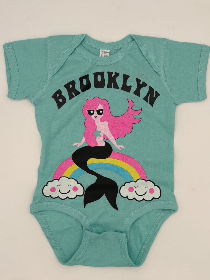 Brooklyn Sassy Mermaid Onesie Aqua Size 6M