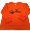 Brooklyn Script Blue on Orange Long-sleeved Tee 3Y