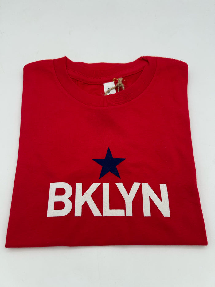 Brooklyn Star Youth Tee Blue star on Red size M