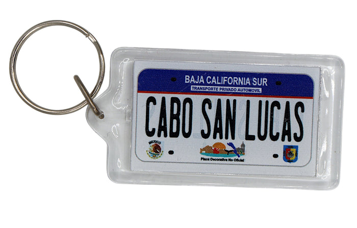 Cabo San Lucas Mexico License Plate Acrylic Rectangular Souvenir Keychain 2.5" X 1.5"