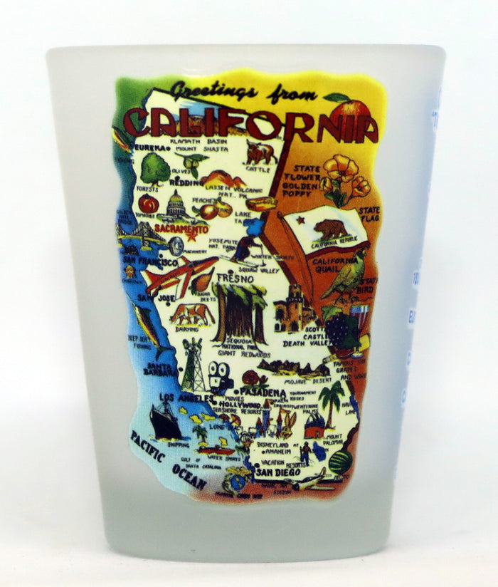 California Map Frosted Shot Glass