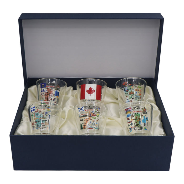 Canada Provinces Souvenir Boxed Shot Glass Set (Set of 6)