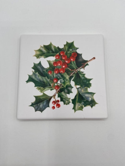 Ceramic Cork Backed Coasters - Holly