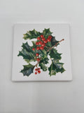 Ceramic Cork Backed Coasters - Holly