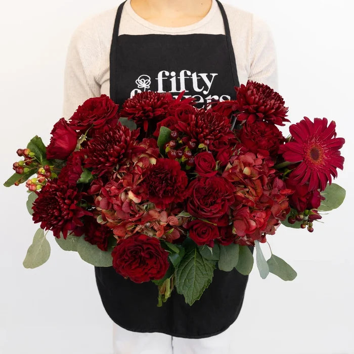 Cherry Coded Flower Bouquet Apron - Image