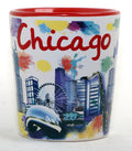 Chicago Illinois Ceramic Light Water Color Shot Glass