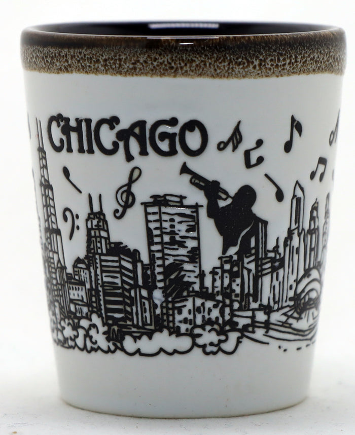 Chicago Illinois Drip Line Ceramic Shot Glass