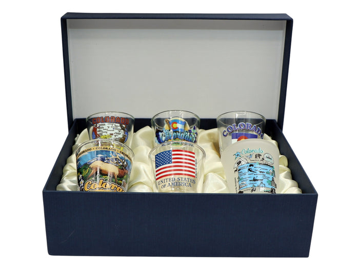 Colorado United States USA Souvenir Boxed Shot Glass Set (Set of 6)