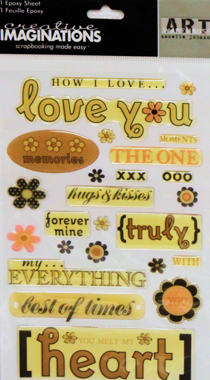 Creative Imaginations Love You Dimensional Epoxy Stickers - SCRAPBOOKFARE