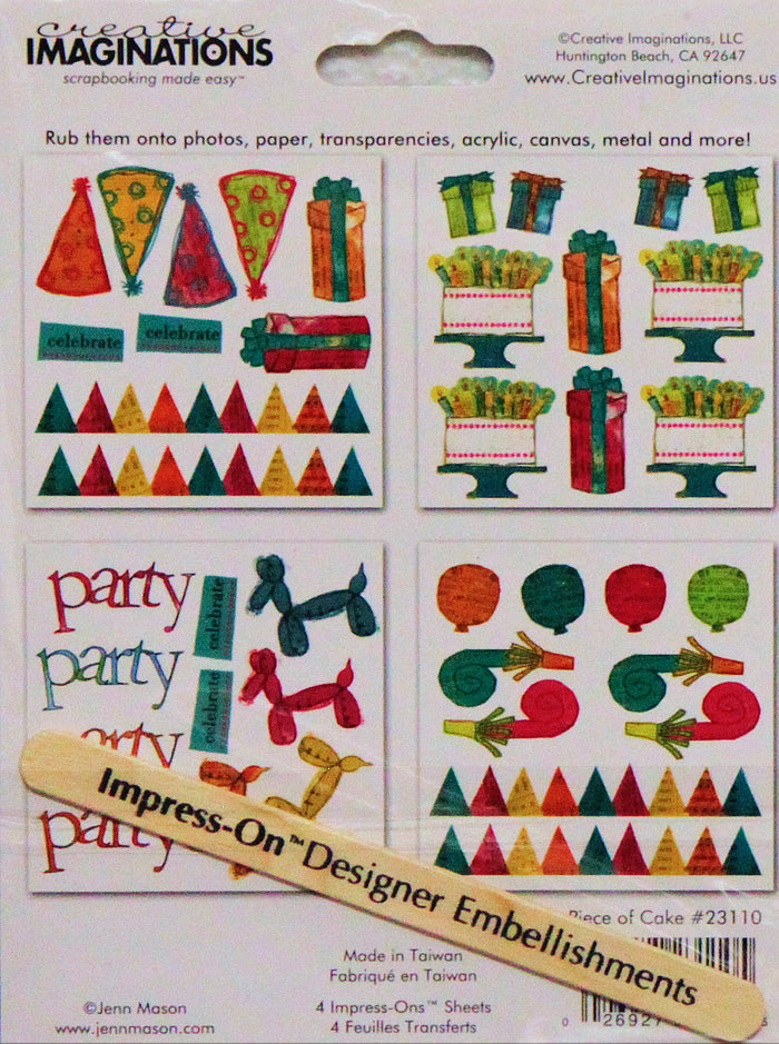 Creative Imaginations Piece Of Cake Rub-On - SCRAPBOOKFARE