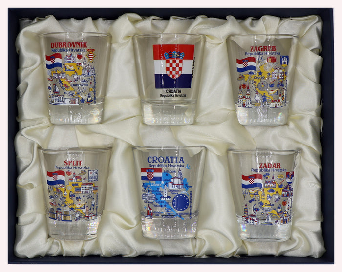 Croatia Souvenir Boxed Shot Glass Set (Set of 6)
