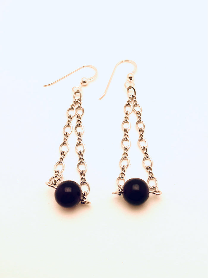 Crystal Earrings with Amethyst