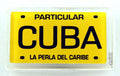 Cuba License Plate Acrylic Small Fridge Collector's Souvenir Magnet 2 inches X 1.25 inches