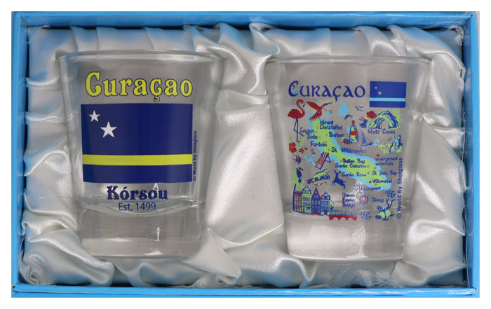Curacao Caribbean Shot Glass Boxed Set (Set of 2)