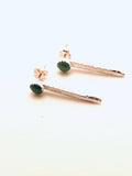 Dagger Studs with 5 mm Aventurine