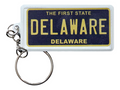 Delaware License Plate Aluminum Ultra-Slim Rectangular Souvenir Keychain 2.5" X 1.25"x 0.06"
