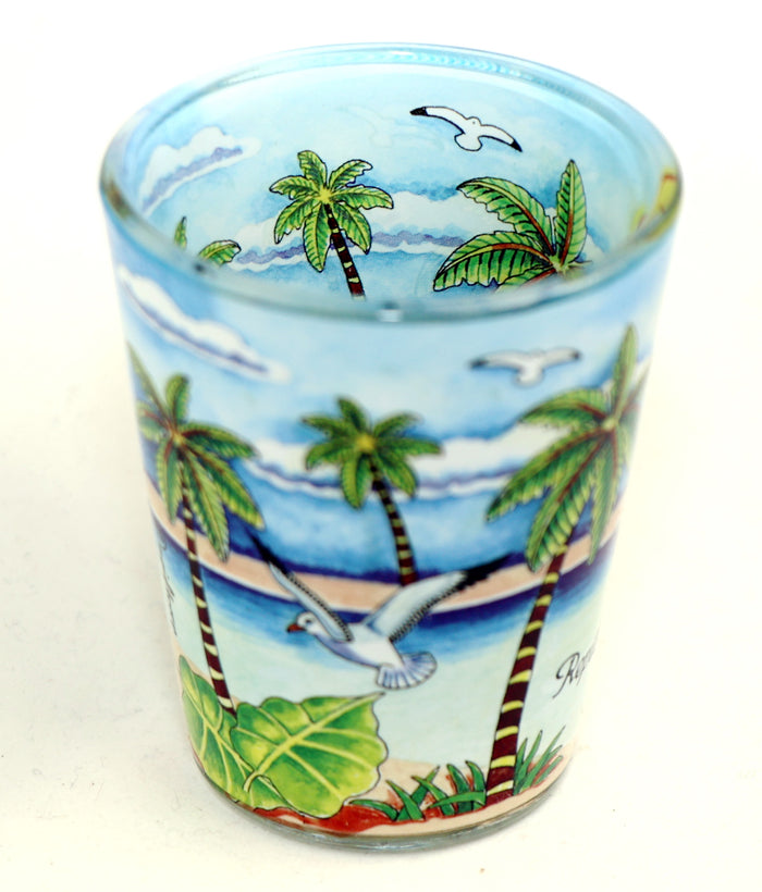 Dominican Republic Blue Palms In-and-Out Shot Glass