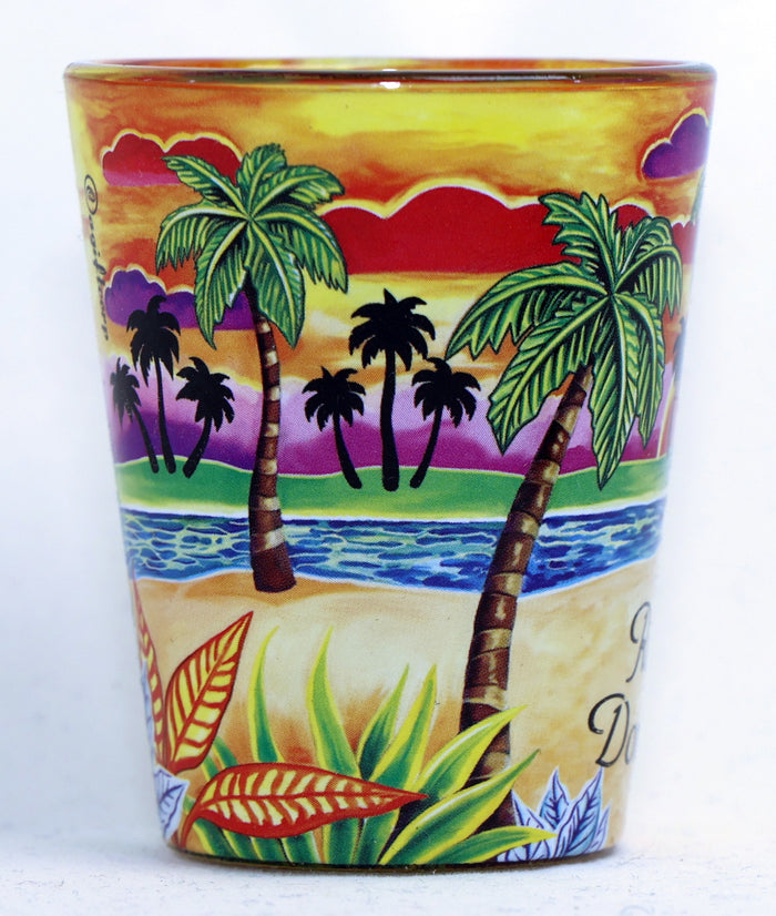 Dominican Republic Yellow Palms In-and-Out Shot Glass