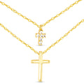 Double Cross 18K Gold-Dipped Layered Necklace