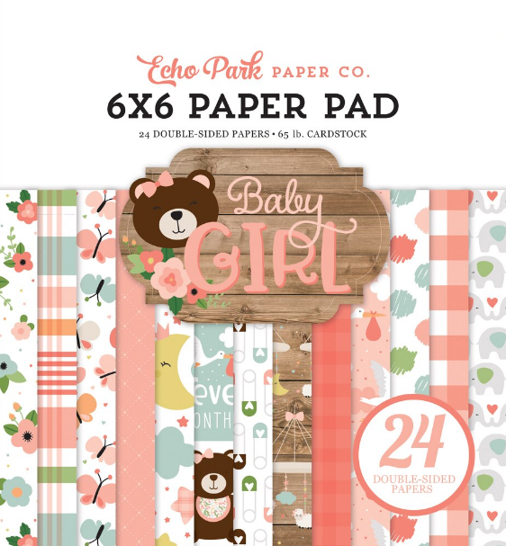 Echo Park Baby Girl 6 x 6 Scrapbook Paper Pad - SCRAPBOOKFARE