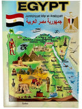 Egypt Graphic Map and Attractions Souvenir Fridge Magnet 2.5" X 3.5"