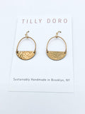 Etched Crescent Hoop Earrings