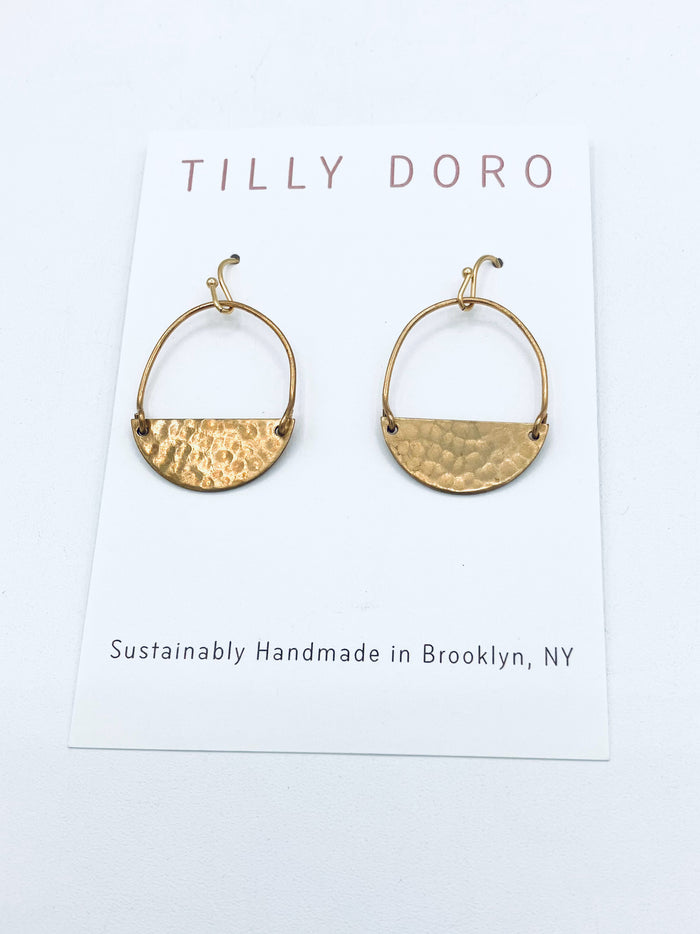 Etched Crescent Hoop Earrings