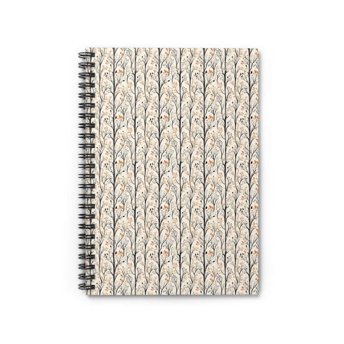 Floral Twig Spiral Notebook — Ruled Lined Journal for Notes & Sketches
