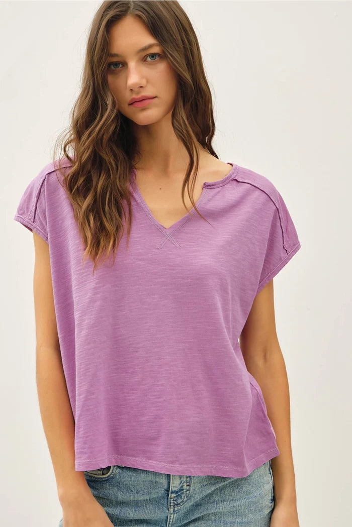 Garmet Dye Oversize Cut Split-V Tee Final Sale