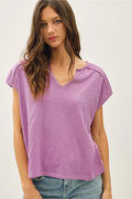 Garmet Dye Oversize Cut Split-V Tee Final Sale
