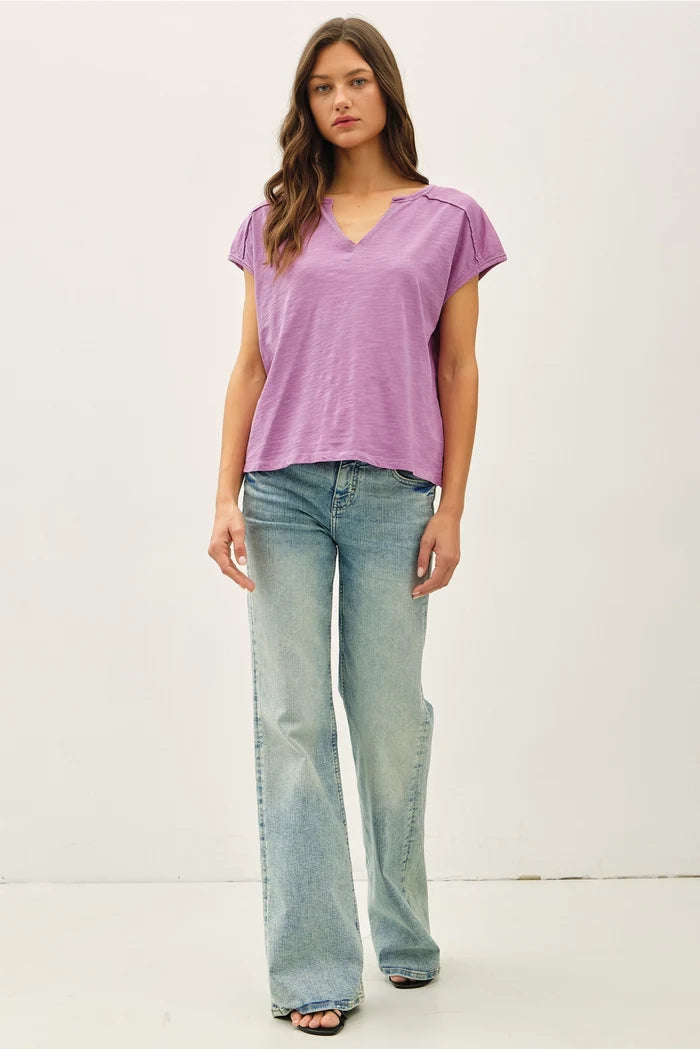 Garmet Dye Oversize Cut Split-V Tee Final Sale