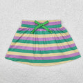 Girls Mardi Gras Striped Skorts