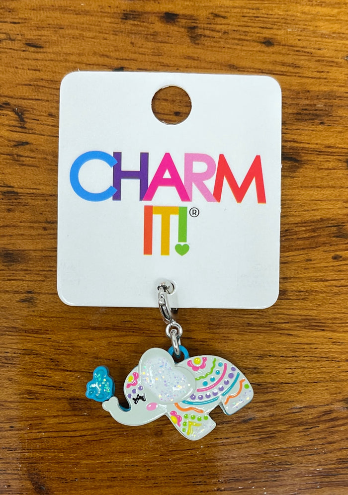 Glitter Elephant Charm