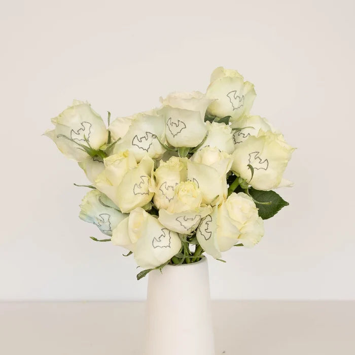 Glow In The Dark Black Bat Rose Vase - Image