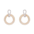 Gold Textured Circle 1.25" Hoop Earring
