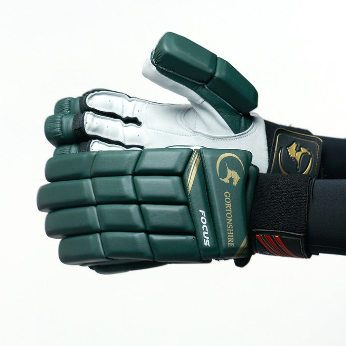 Gortonshire Focus Green Cricket Batting Gloves