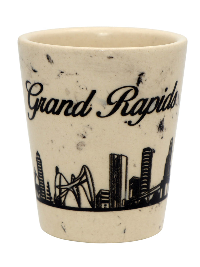 Grand Rapids Michigan Marble Line Ceramic Shot Glass